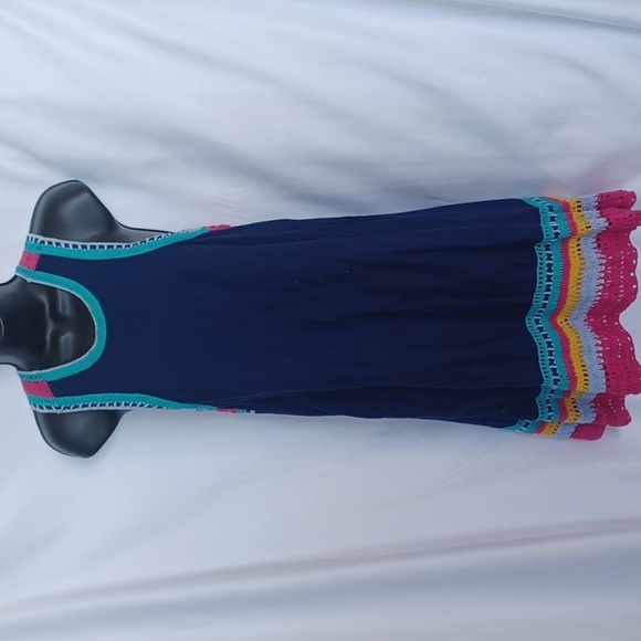 Akemi + Kin Anthropologie Swing Crochet Racerback Multicolor Midi Dress, sz S - Picture 2 of 7